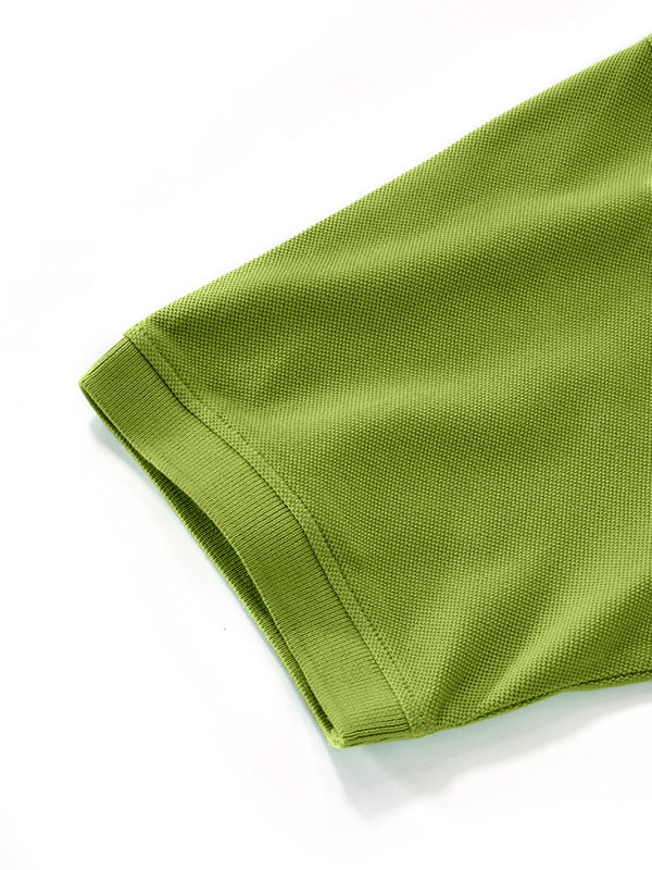 z3 Polo Garment Dyed Lime Solid Tailored Fit Casual Cotton T-Shirt