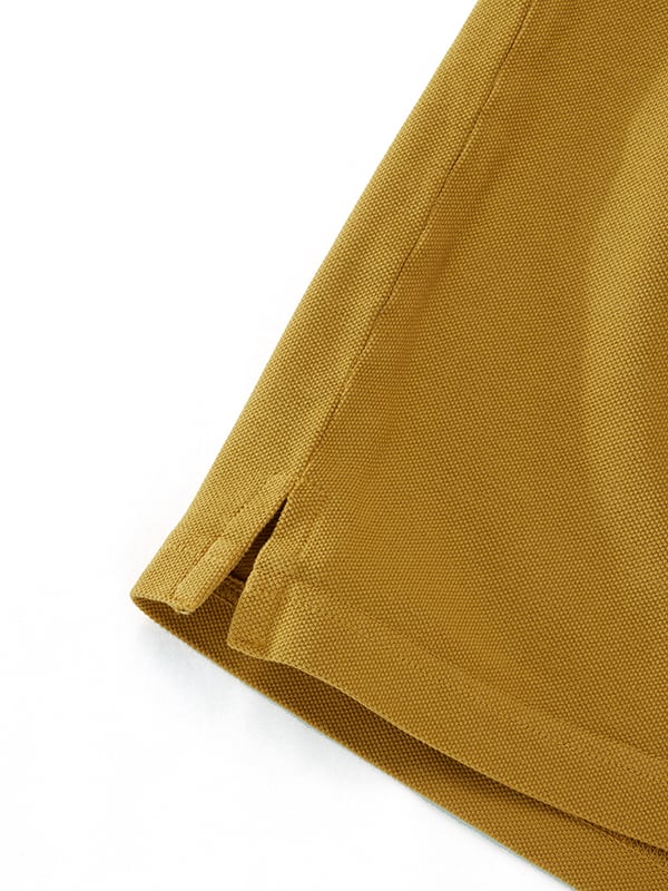 z3 Polo Garment Dyed Ochre Solid Tailored Fit Casual Cotton T-Shirt