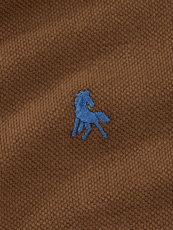 z3 Polo Garment Dyed Chocolate Solid Tailored Fit Casual Cotton T-Shirt