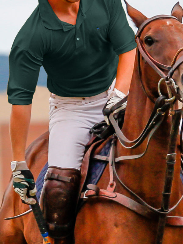 z3 Polo Garment Dyed Green Solid Tailored Fit Casual Cotton T-Shirt