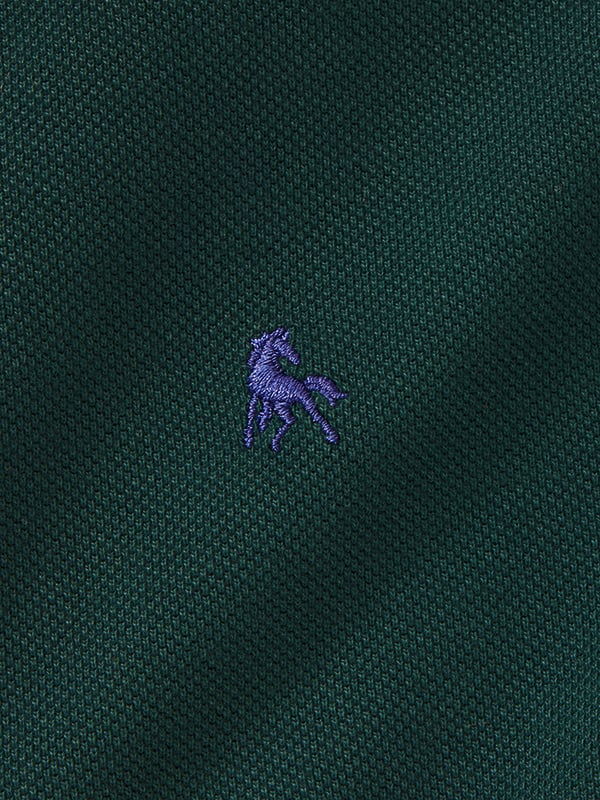 z3 Polo Garment Dyed Green Solid Tailored Fit Casual Cotton T-Shirt