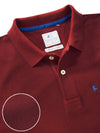 z3 Polo Garment Dyed Maroon Solid Tailored Fit Casual Cotton T-Shirt