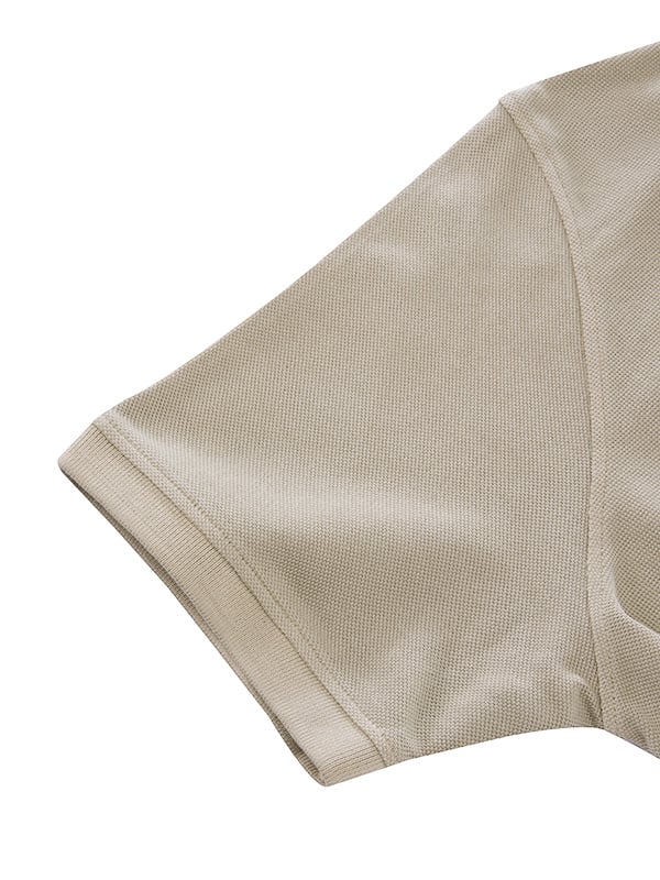 z3 Polo Garment Dyed Beige Solid Tailored Fit Casual Cotton T-Shirt
