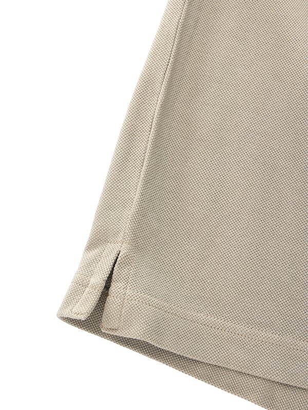 z3 Polo Garment Dyed Beige Solid Tailored Fit Casual Cotton T-Shirt