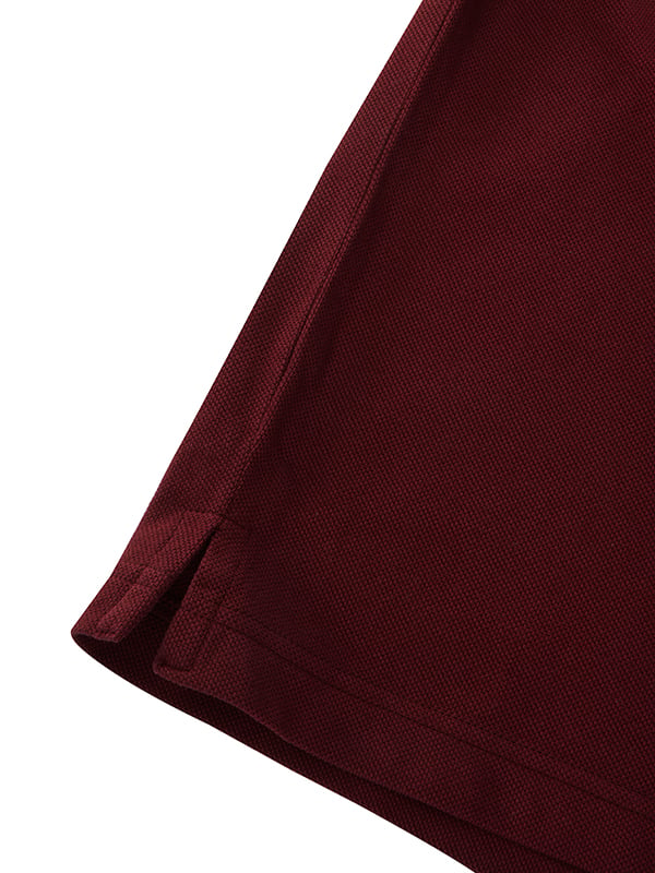 z3 Polo Garment Dyed Maroon Solid Tailored Fit Casual Cotton T-Shirt
