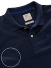 z3 Polo Garment Dyed Navy Solid Tailored Fit Casual Cotton T-Shirt