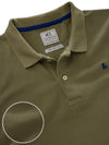 z3 Polo Garment Dyed Olive Solid Tailored Fit Casual Cotton T-Shirt