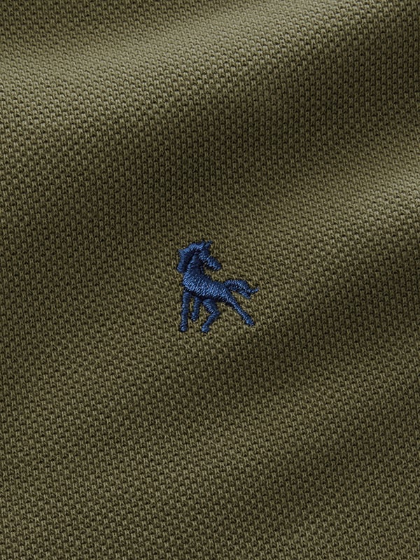 z3 Polo Garment Dyed Olive Solid Tailored Fit Casual Cotton T-Shirt