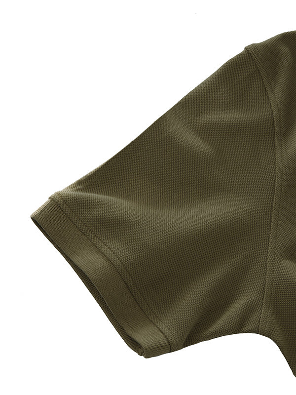 z3 Polo Garment Dyed Olive Solid Tailored Fit Casual Cotton T-Shirt
