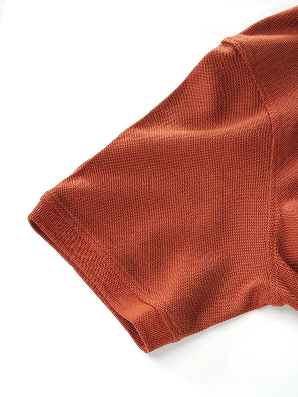 z3 Polo Garment Dyed Rust Solid Tailored Fit Casual Cotton T-Shirt