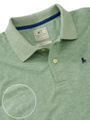 z3 Melange Polo Garment Dyed Green Solid Tailored Fit Casual Cotton T-Shirt