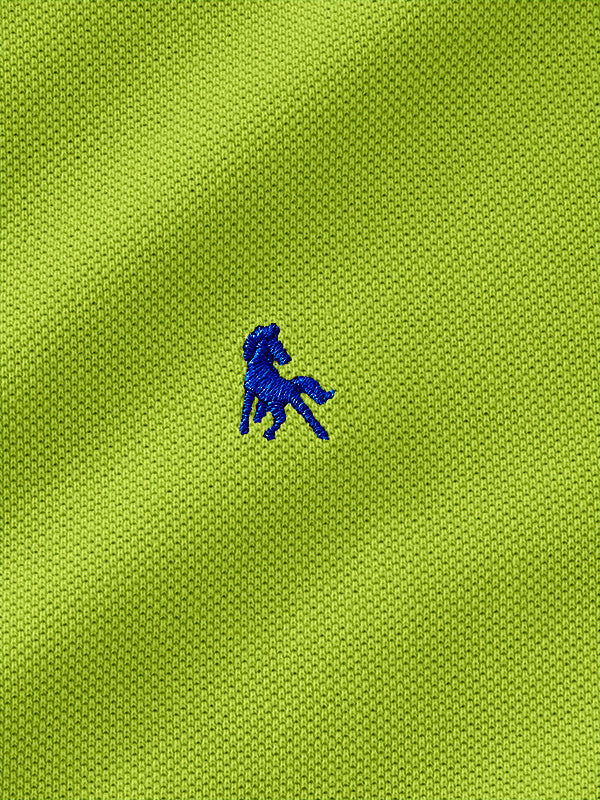 z3 Polo Garment Dyed Lime Solid Tailored Fit Casual Cotton T-Shirt