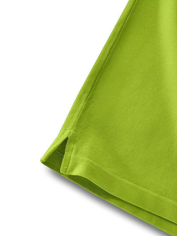 z3 Polo Garment Dyed Lime Solid Tailored Fit Casual Cotton T-Shirt