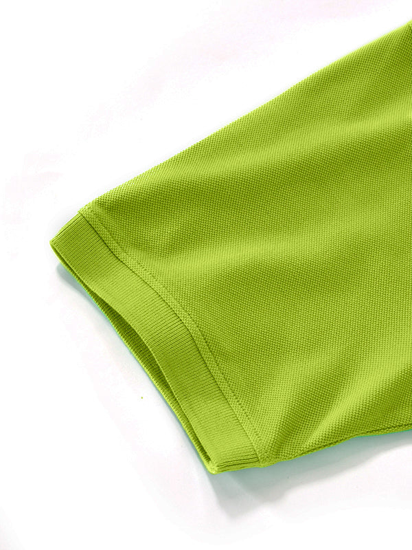 z3 Polo Garment Dyed Lime Solid Tailored Fit Casual Cotton T-Shirt