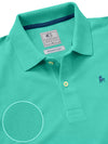 z3 Polo Garment Dyed Sea Green Solid Tailored Fit Casual Cotton T-Shirt