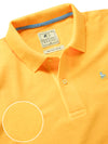 z3 Polo Garment Dyed Yellow Solid Tailored Fit Casual Cotton T-Shirt