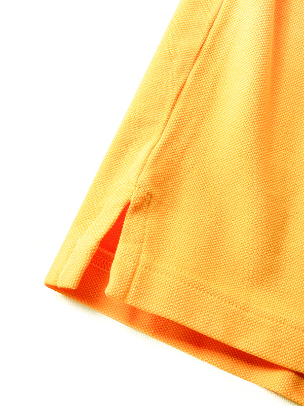 z3 Polo Garment Dyed Yellow Solid Tailored Fit Casual Cotton T-Shirt