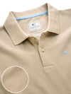 z3 Polo Garment Dyed Beige Solid Tailored Fit Casual Cotton T-Shirt