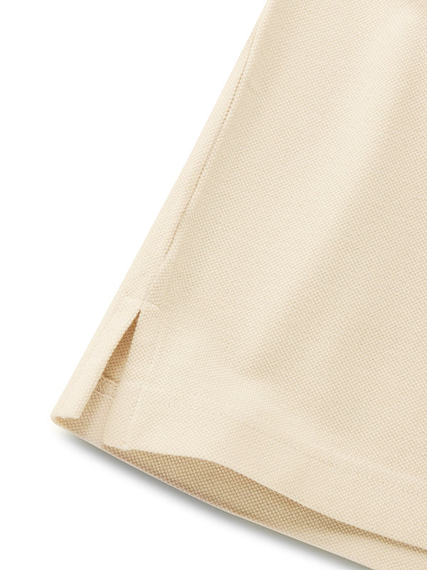 z3 Polo Garment Dyed Cream Solid Tailored Fit Casual Cotton T-Shirt