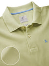 z3 Polo Garment Dyed Green Solid Tailored Fit Casual Cotton T-Shirt