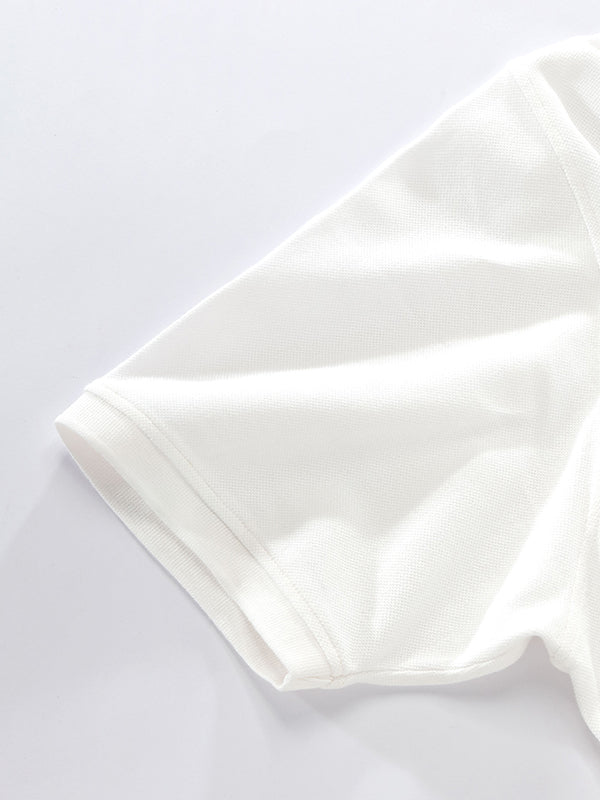 Z3 Polo Garment Dyed White Solid Tailored Fit Casual Cotton T-Shirt