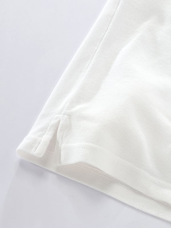 Z3 Polo Garment Dyed White Solid Tailored Fit Casual Cotton T-Shirt