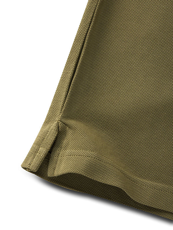 z3 Polo Garment Dyed Olive Solid Tailored Fit Casual Cotton T-Shirt