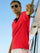 z3 Polo Garment Dyed Red Solid Tailored Fit Casual Cotton T-Shirt