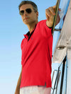 z3 Polo Garment Dyed Red Solid Tailored Fit Casual Cotton T-Shirt