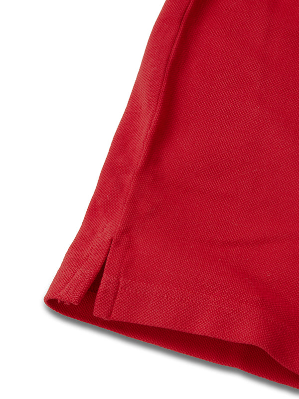 z3 Polo Garment Dyed Red Solid Tailored Fit Casual Cotton T-Shirt