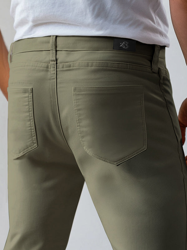 z3 4 Way Stretch Olive Tailored Fit Pants