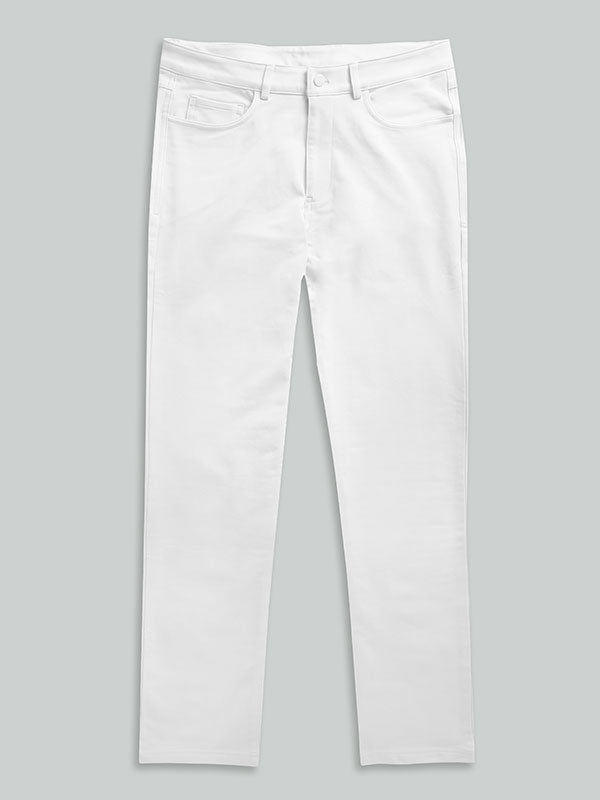 z3 4 Way Stretch White Tailored Fit Pants