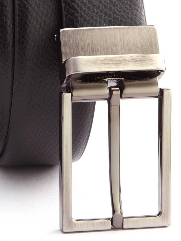 Solid Black/ Brown Reversible Leather Belt