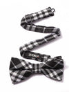 ZOD! Check Black/ White Microfibre Bow Tie