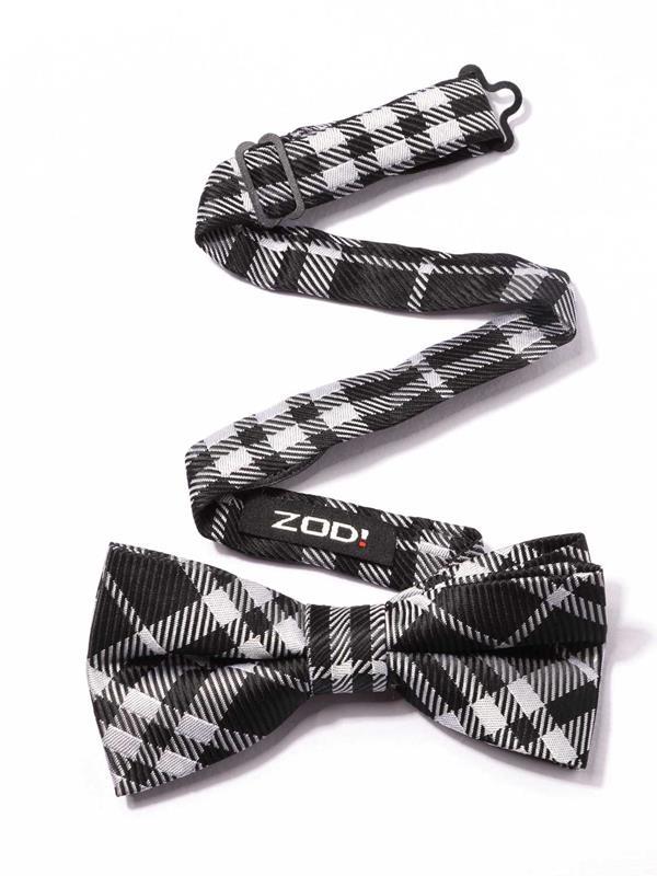 ZOD! Check Black/ White Microfibre Bow Tie