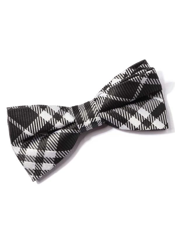 ZOD! Check Black/ White Microfibre Bow Tie
