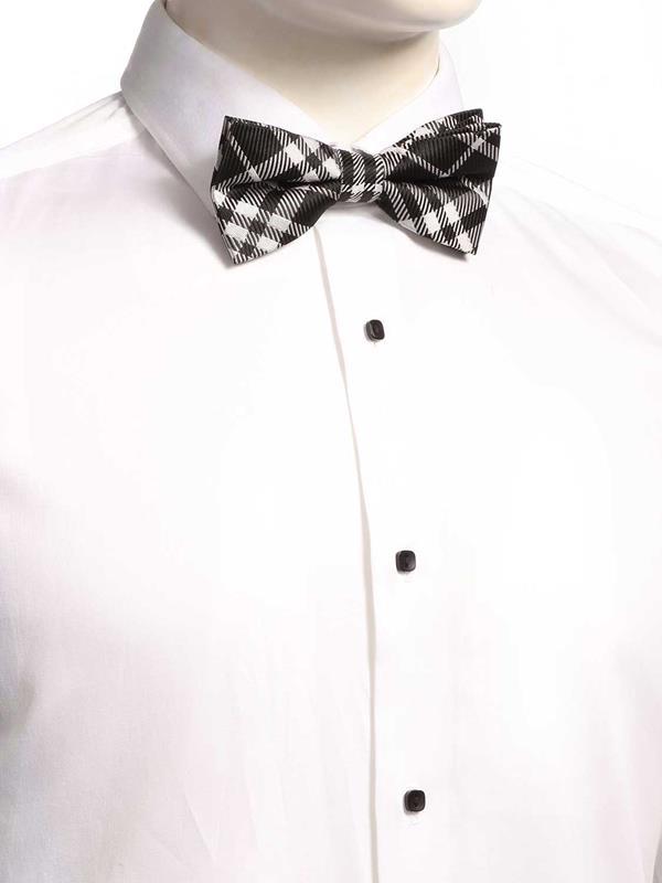ZOD! Check Black/ White Microfibre Bow Tie
