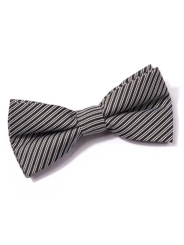 ZOD! Stripe Black/ White Microfibre Bow Tie