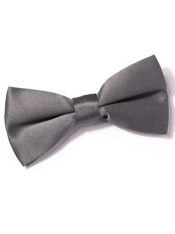 ZOD! Plain Dark Grey Microfibre Bow Tie