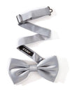ZOD! Plain Silver Microfibre Bow Tie