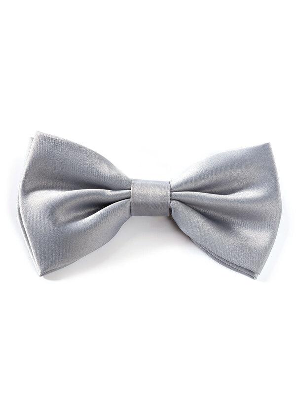ZOD! Plain Silver Microfibre Bow Tie