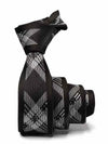 ZOD! Check Dark Grey Microfibre Tie