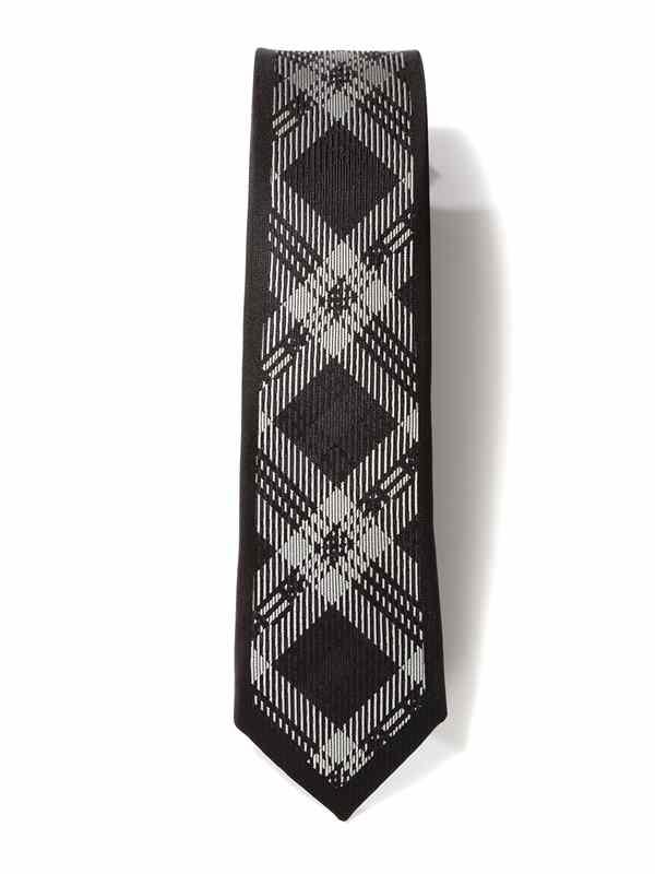 ZOD! Check Dark Grey Microfibre Tie