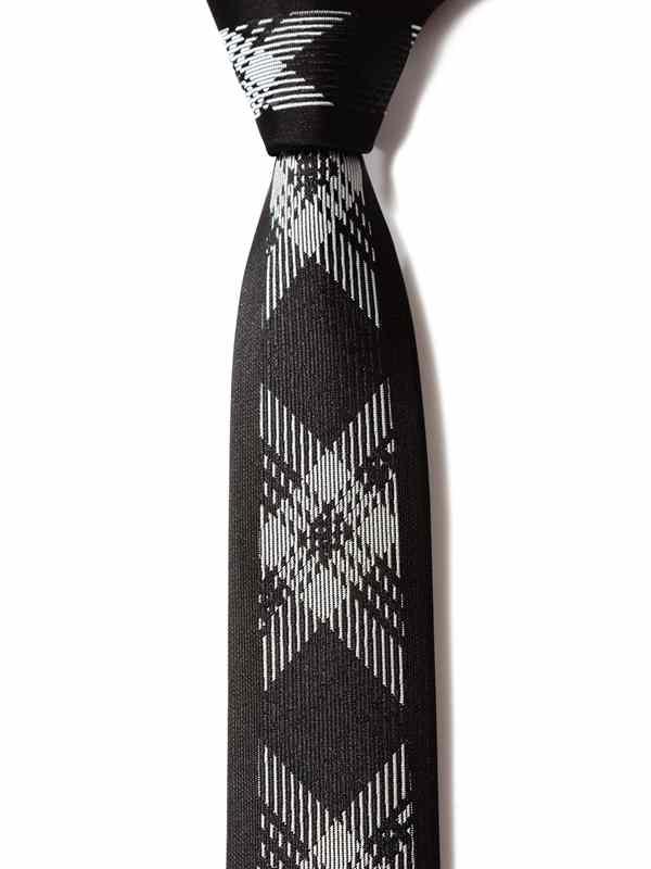 ZOD! Check Dark Grey Microfibre Tie