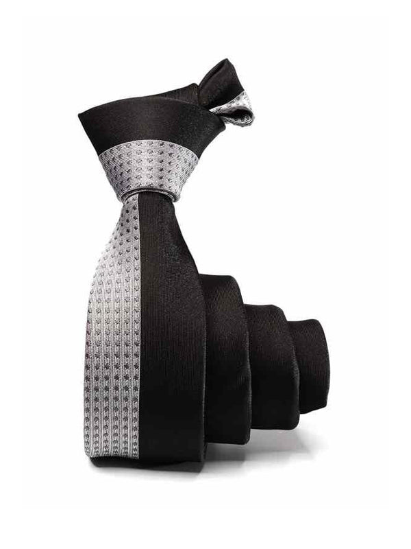 ZOD! Dotted Dark Grey Microfibre Tie
