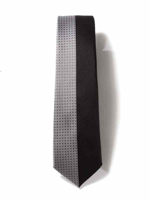 ZOD! Dotted Dark Grey Microfibre Tie