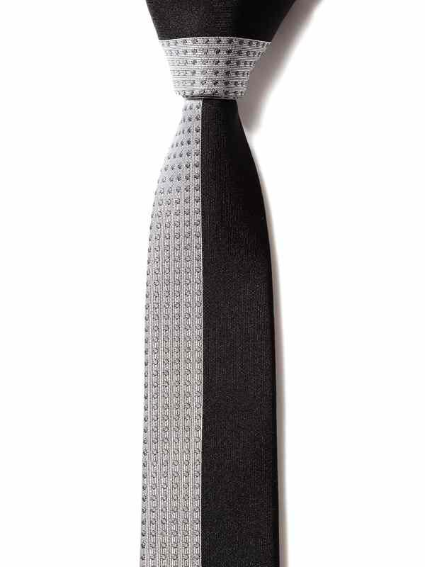 ZOD! Dotted Dark Grey Microfibre Tie