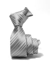 ZOD! Striped Silver Microfibre Tie