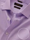 Antonello Lilac Solid Full Sleeve Single Cuff Classic Fit Classic Formal Two Ply Mercerized Cotton Shirt