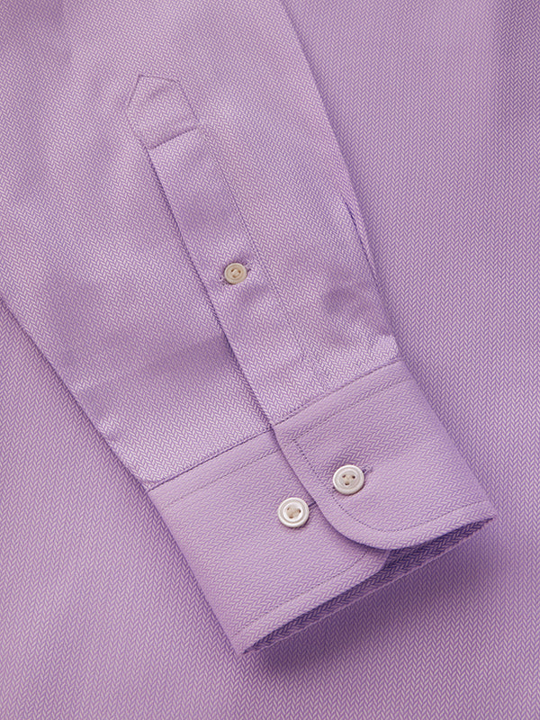 Antonello Lilac Solid Full Sleeve Single Cuff Classic Fit Classic Formal Two Ply Mercerized Cotton Shirt